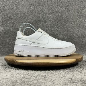 Nike Air Force 1 Sage Low AR5339-100 Women’s Sz 7 Triple White Casual Shoes Used